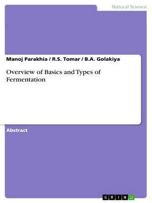 cover image of Overview of Basics and Types of Fermentation